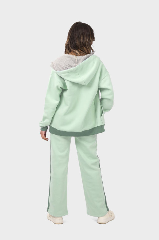 Shechick Bi-Tone Hoodie & Sweatpants Tracksuit Set