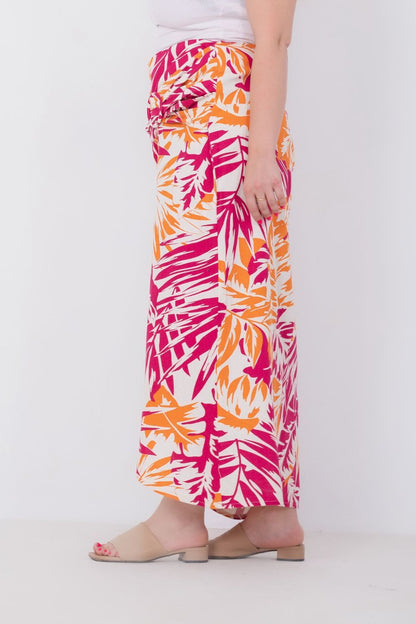 Summer Floral Linen Skirt