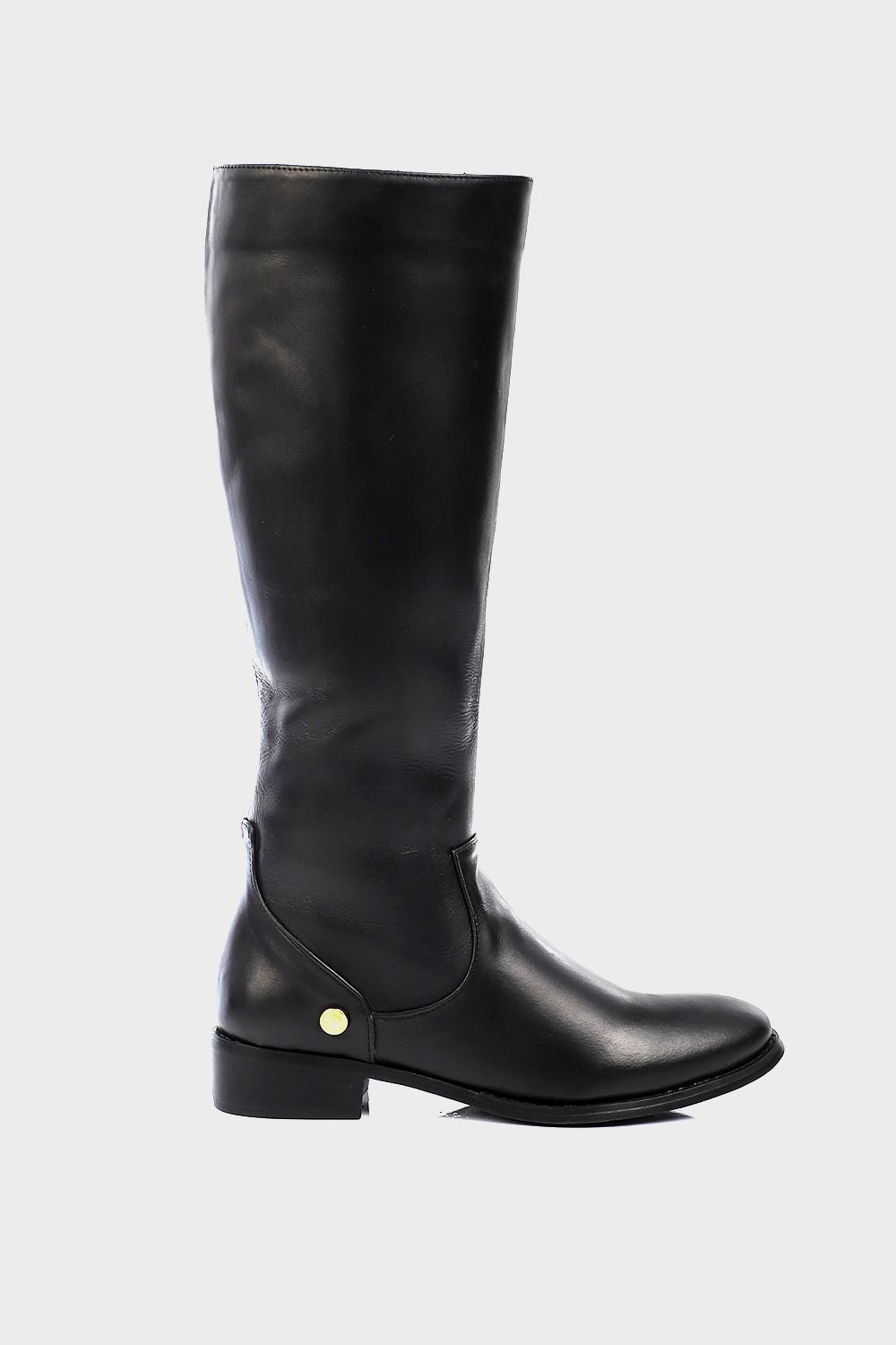 Mr.Joe Plain Low Heels Knee High Boot