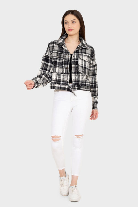 Miss Venus Short Checkered Jacket