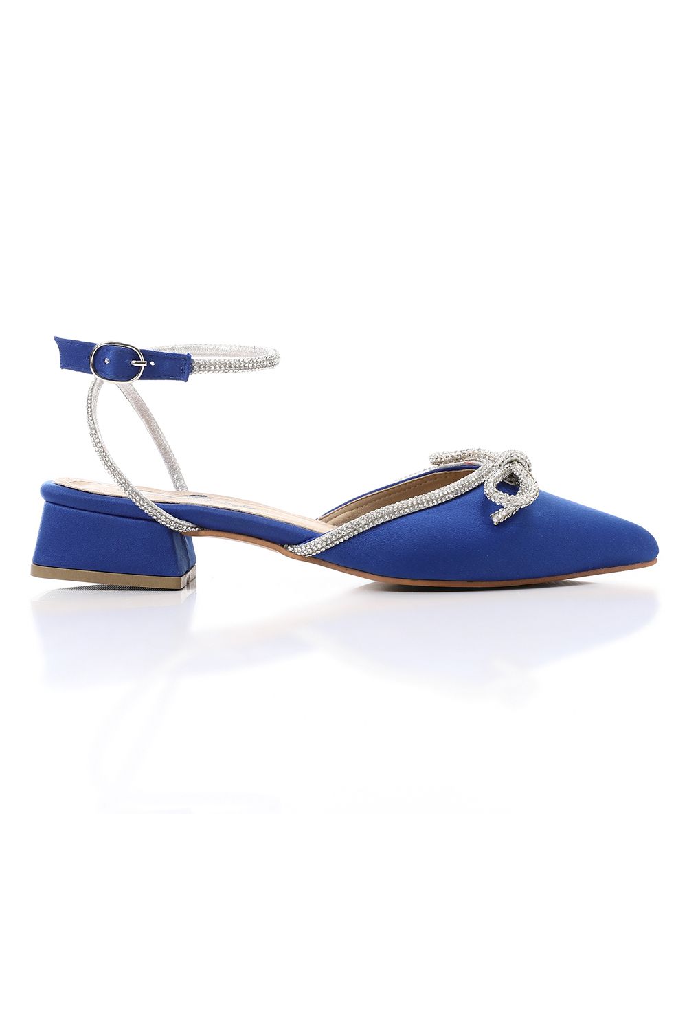 XO Style Strassed Strap Slingback Heeled Shoes