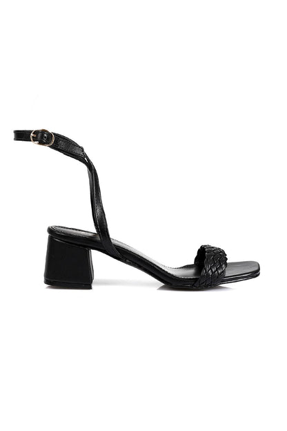 Black Trendy Braided Sandal