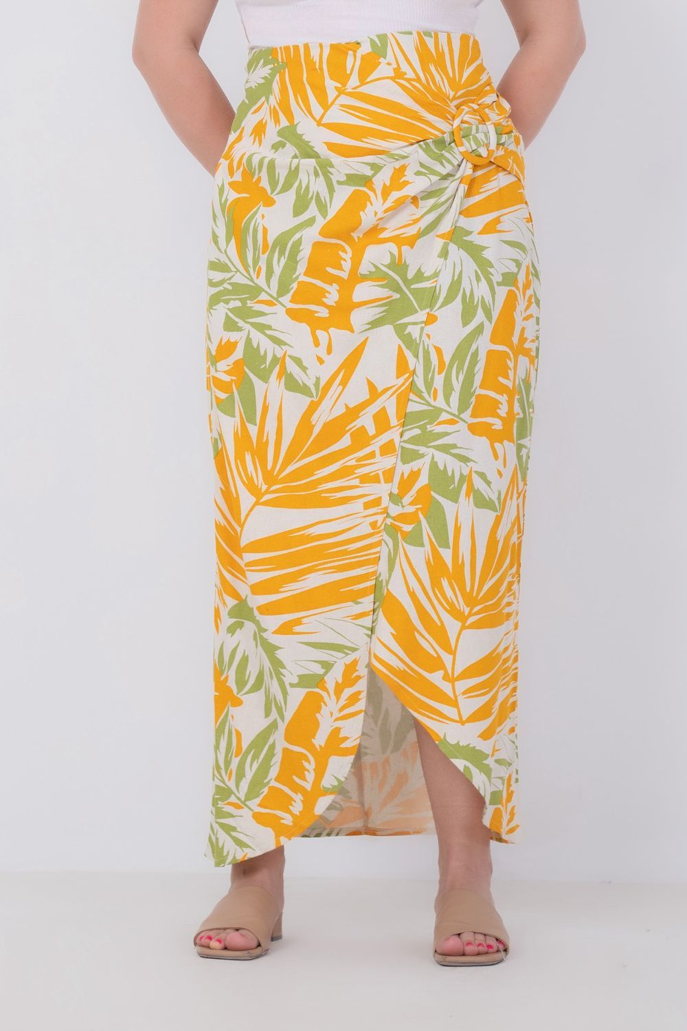 Miss Venus Summer Floral Linen Skirt