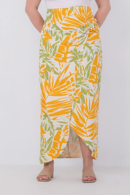 Summer Floral Linen Skirt