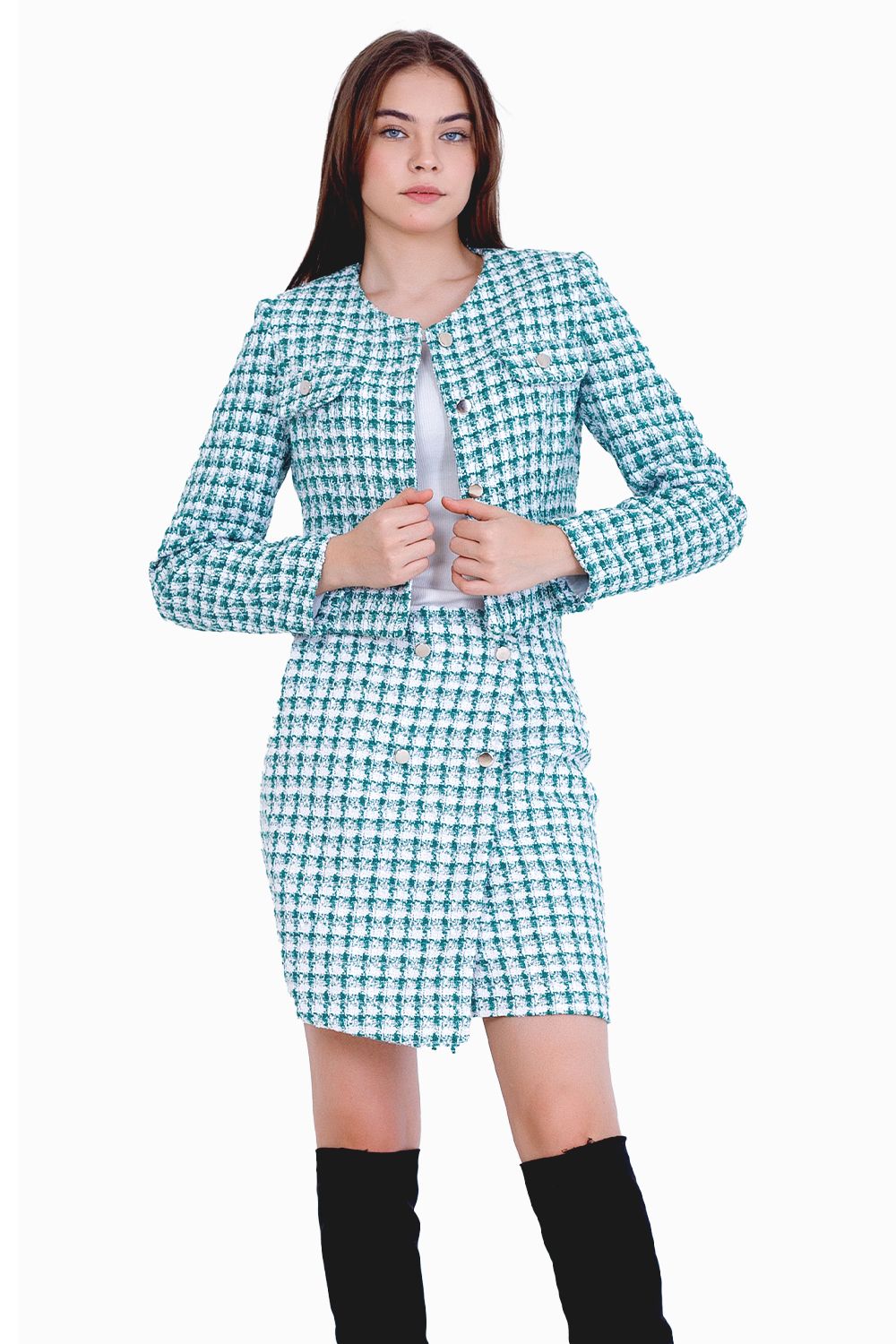 Miss Venus Elegant Checkered Jacket