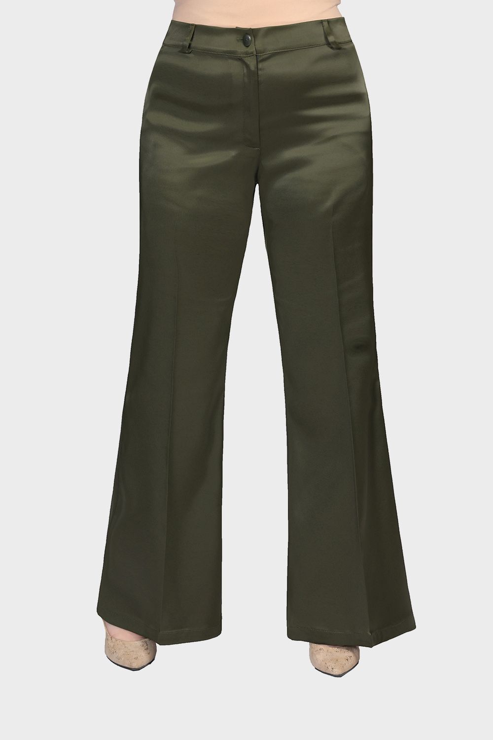 Smoky Flare Leg Satin Pants