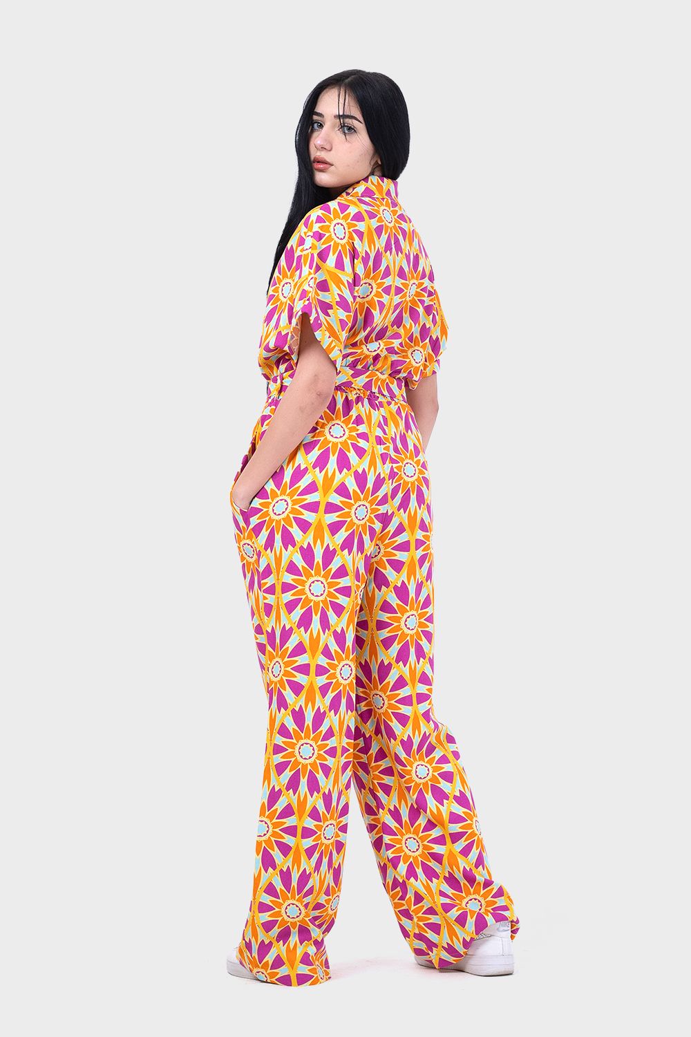 Miss Venus Summery Floral Jumpsuit with Side Pockets