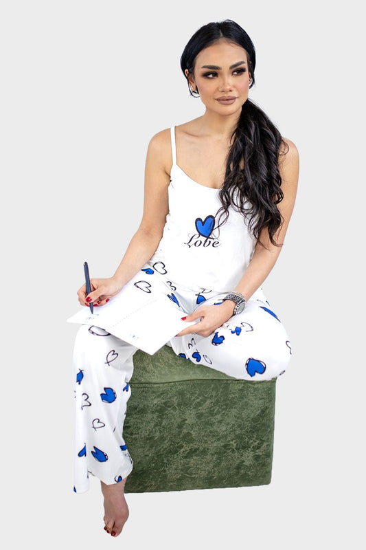 Shechick Hearts Printed 2 Pieces Pajama Set