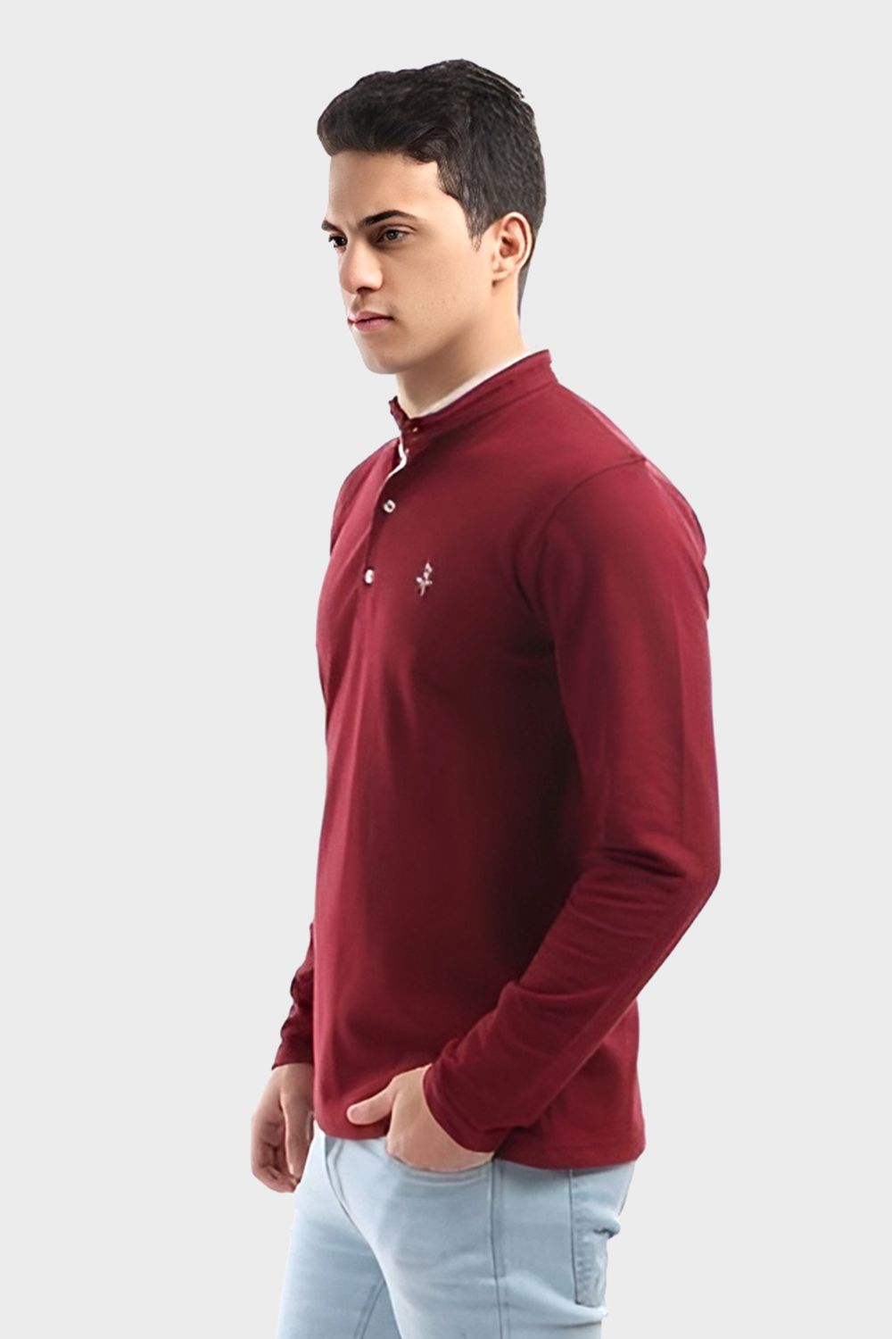 Izor Long Sleeve Solid Polo Shirt