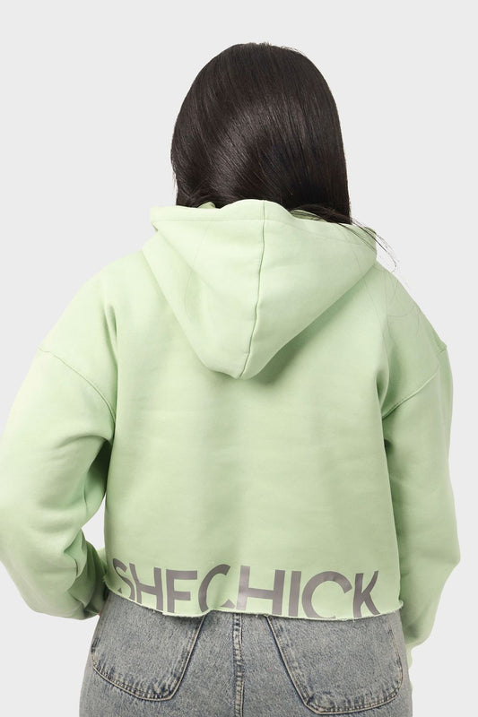 Shechick Unfinished Style Cropped Hoodie