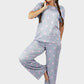 Shechick Half Sleeves Hearts Printed Pajama Set