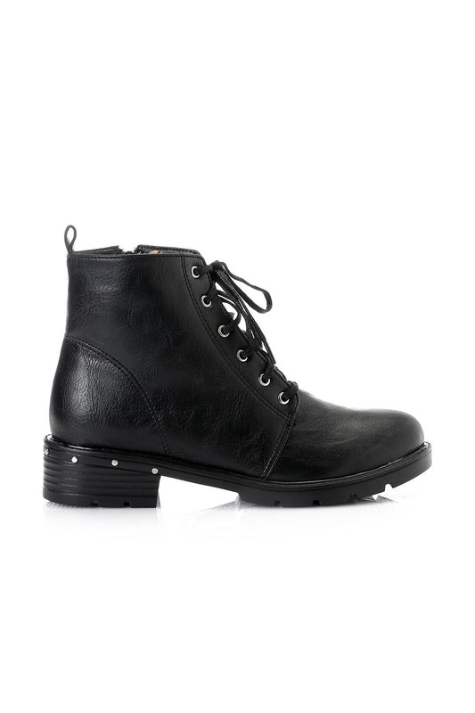 Xo Style Leather Ankle Combat Boot