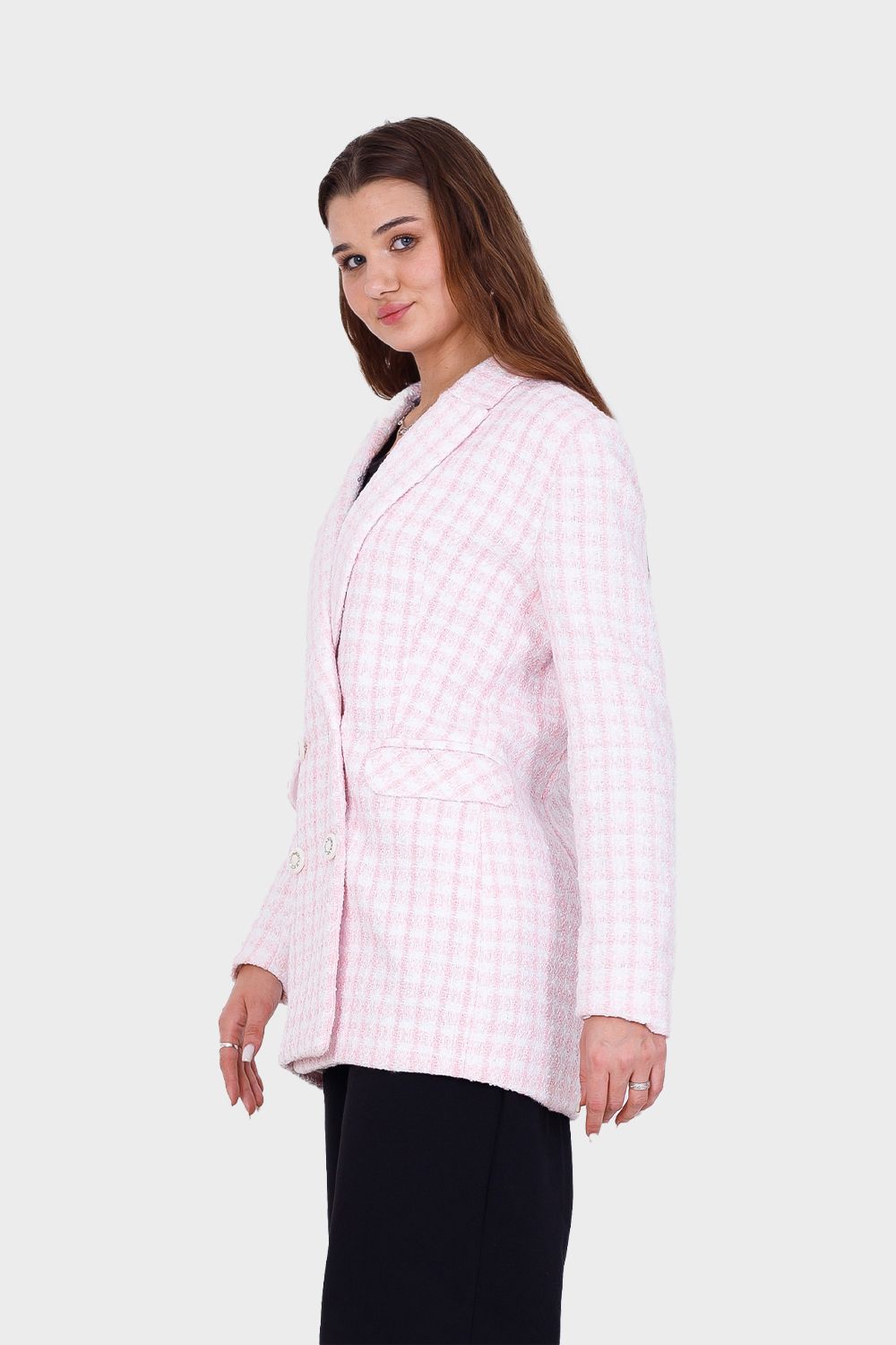 Miss Venus Wool Checkered Blazer