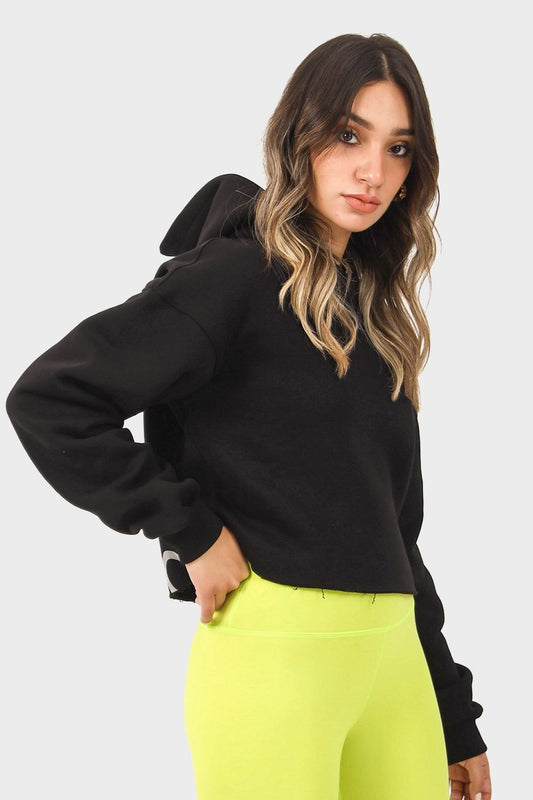 Shechick Unfinished Style Cropped Hoodie