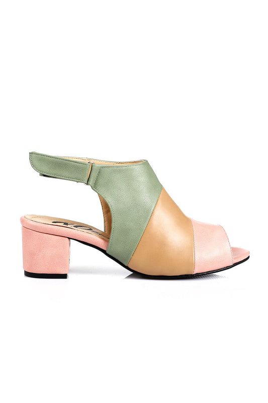 XO Style Tri-Tone Heeled Sandal