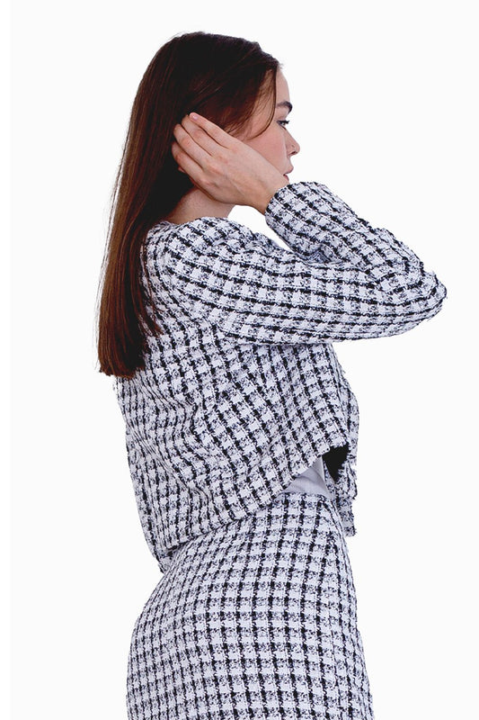 Miss Venus Elegant Checkered Jacket