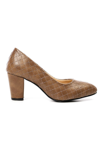Stitched Leather High Heels