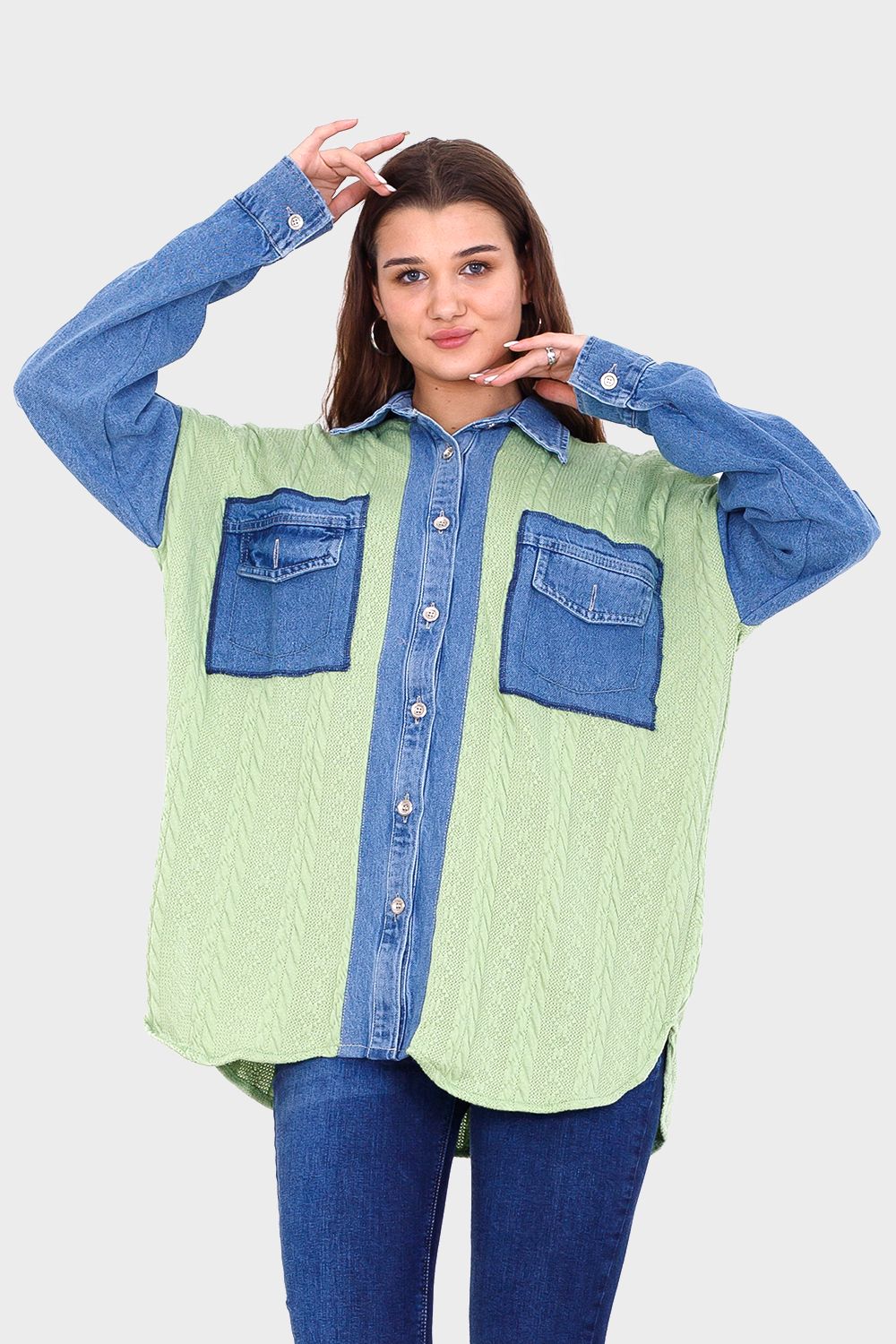 Miss Venus Knitted Jeans Shirt