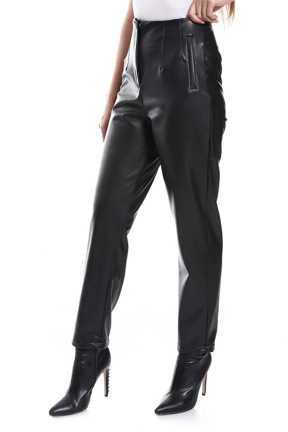 Mr.Joe Solid Leather Straight Trousers