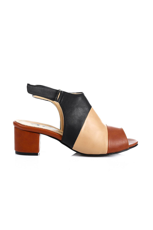 XO Style Tri-Tone Heeled Sandal