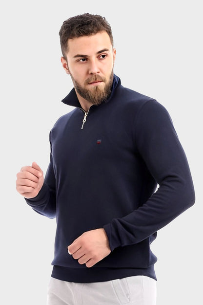 Casual Sweatshirt with Small Zipper