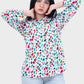 Miss Venus Patterned Buttoned Blouse