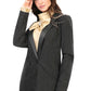 Smoky Fashionable Satin Collar Blazer