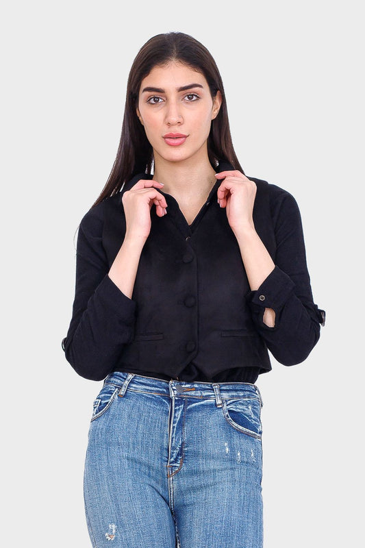 سترة سادة بأزرار