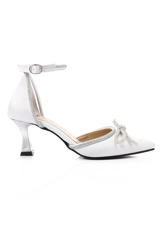 XO Style Strassed Bow Detailing High Heels Shoes