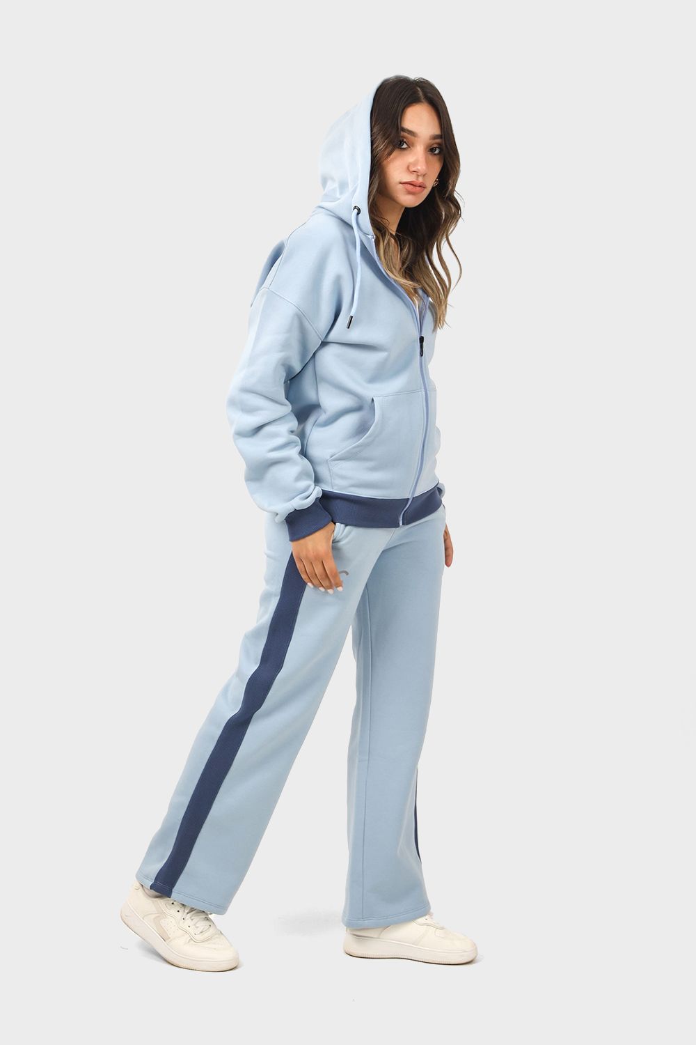 Shechick Bi-Tone Hoodie & Sweatpants Tracksuit Set