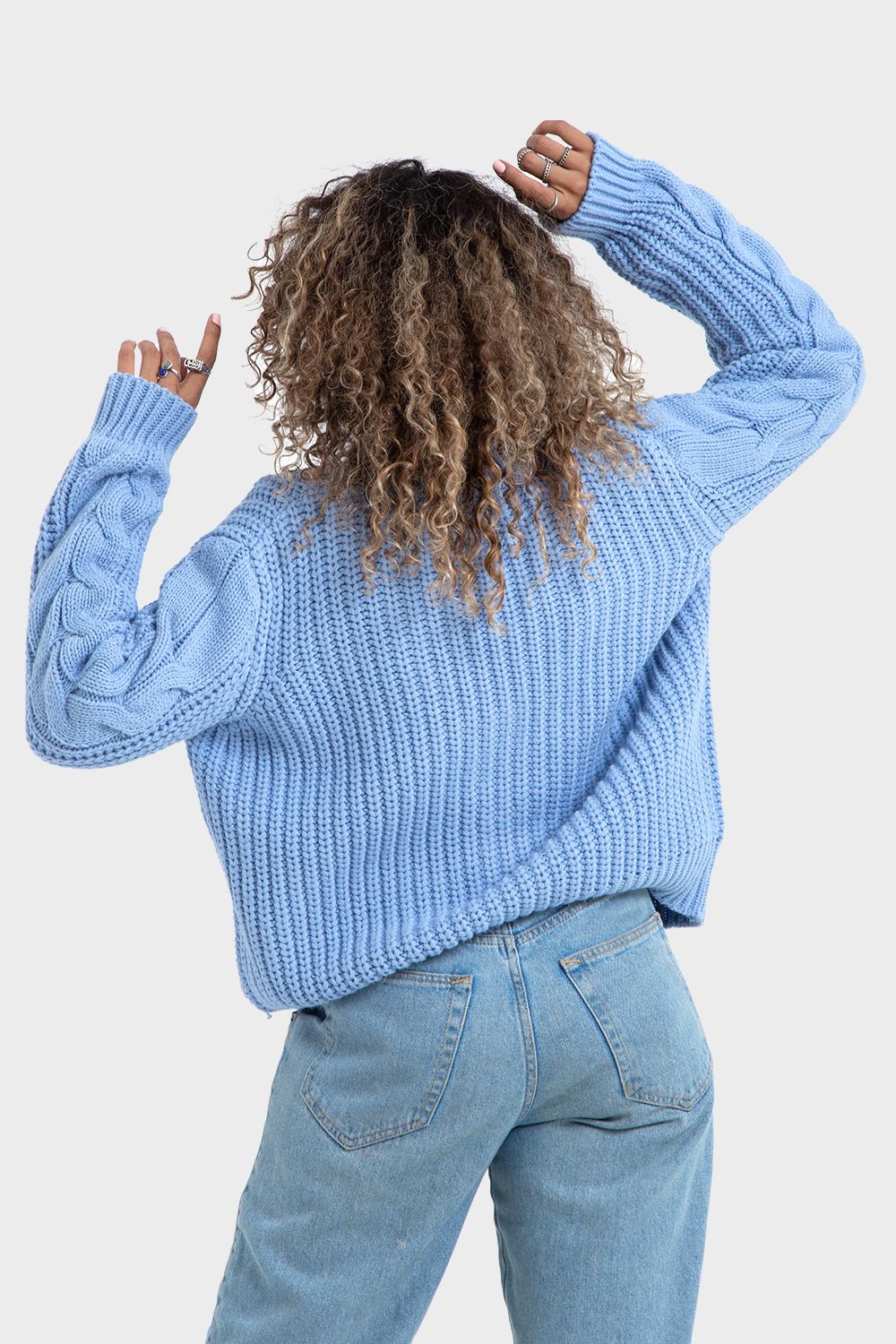 Okoye Light Blue Knitted Sweater