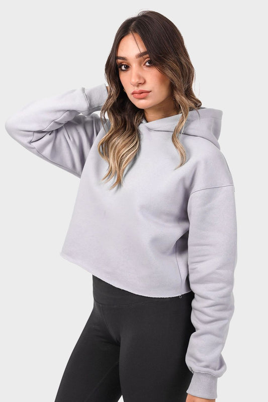 Shechick Unfinished Style Cropped Hoodie