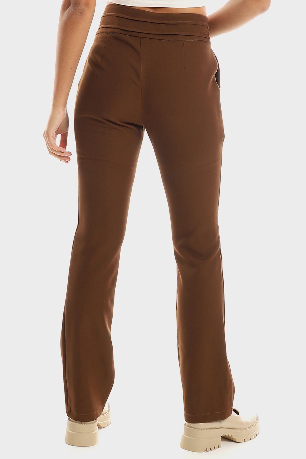 Straight Leg Pants with Golden Buttons