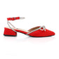 XO Style Strassed Strap Slingback Heeled Shoes