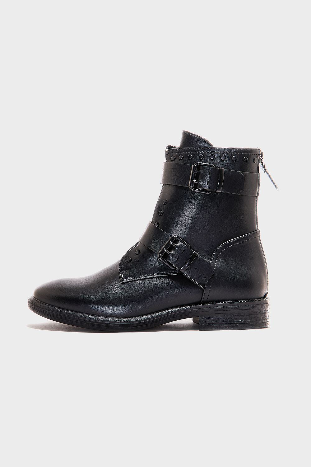 Shoeroom Round Buckle Ankle Boot