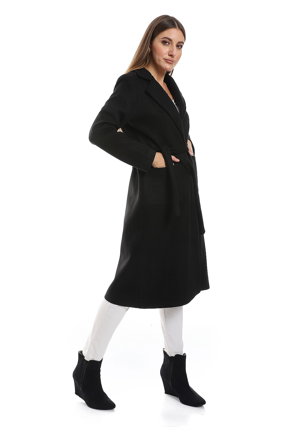 Mr.Joe Elegant Basic Belted Coat