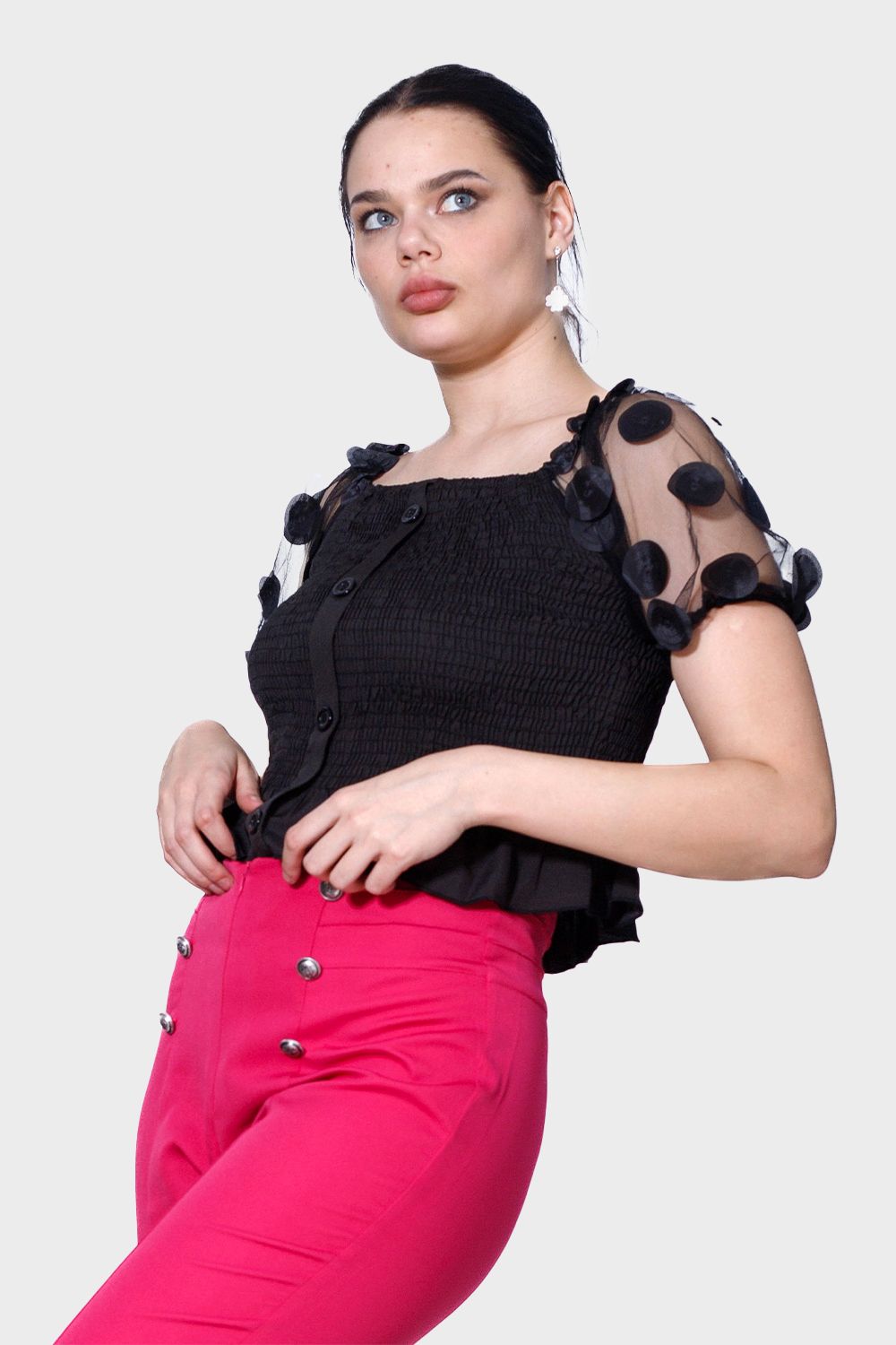 Miss Venus Shirred Blouse