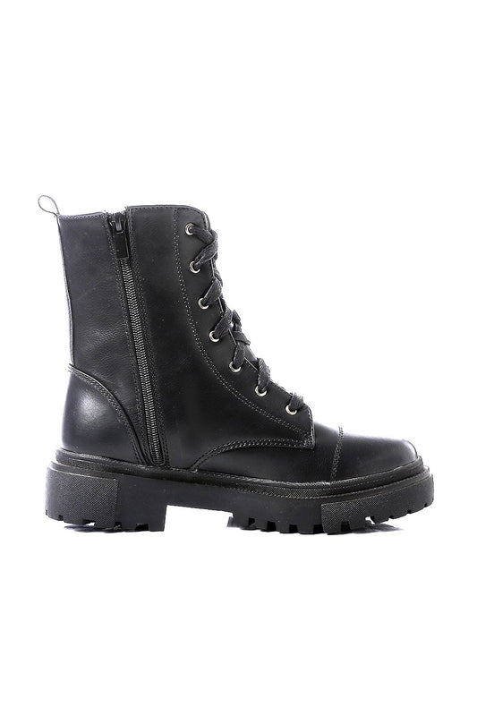 XO Style Combat Boot with Side Zip-Up