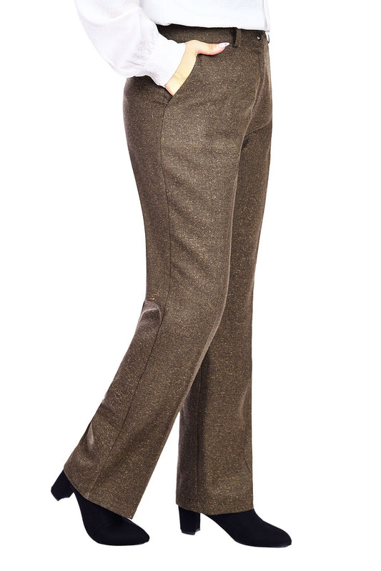 Smoky Classic Tweed Straight Leg Trousers