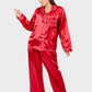 Shechick Solid Satin Pajama Set of Top and Pants