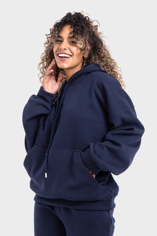 Okoye Premium Line, Navy Oversized Plain Hoodie