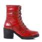 XO Style Embossed Leather Half Boot