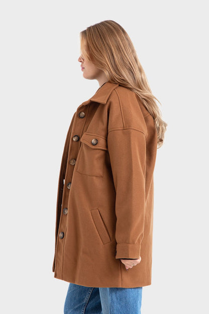 جاكيت بتصميم قميص أوفر سايز هافان، بريميوم لاين