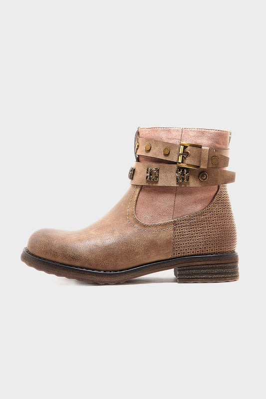 Shoeroom Round Buckle Ankle Boot