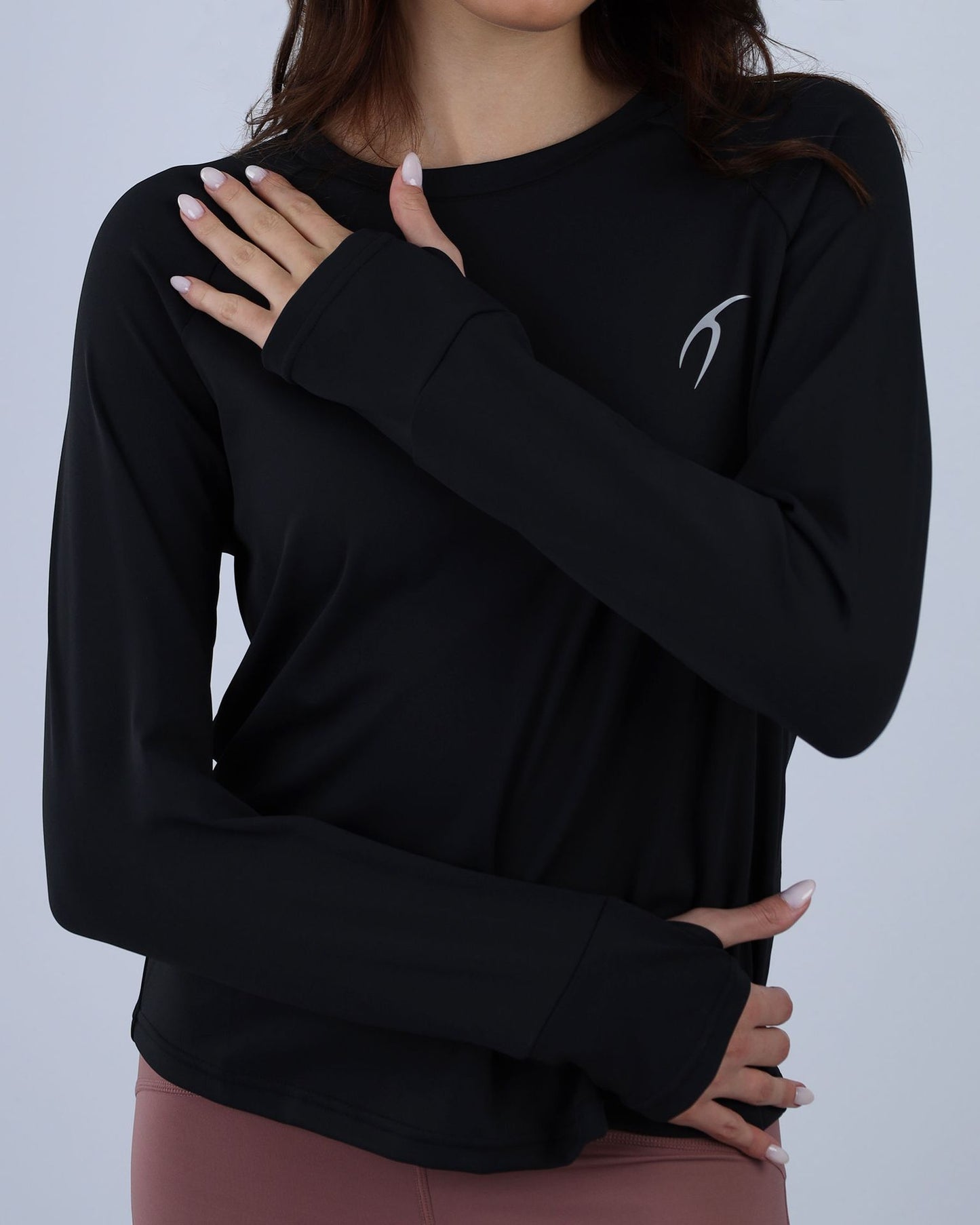 Black Thumbhole Active Top