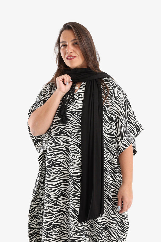 Black Cotton Plain Scarf