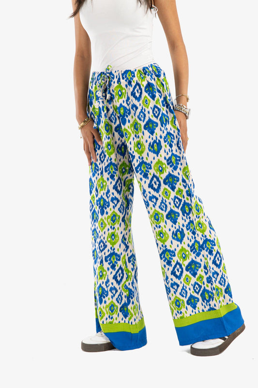 Printed Pants with Elastic Waist