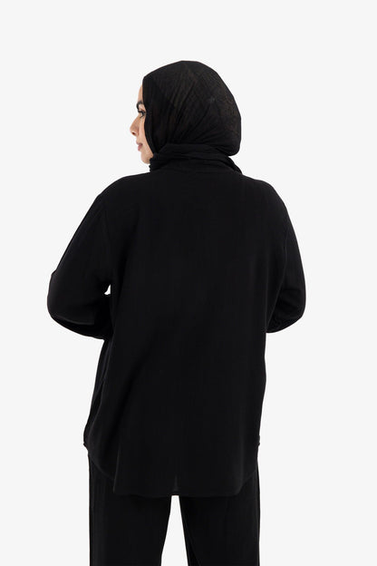 Blouse with Stand Collar