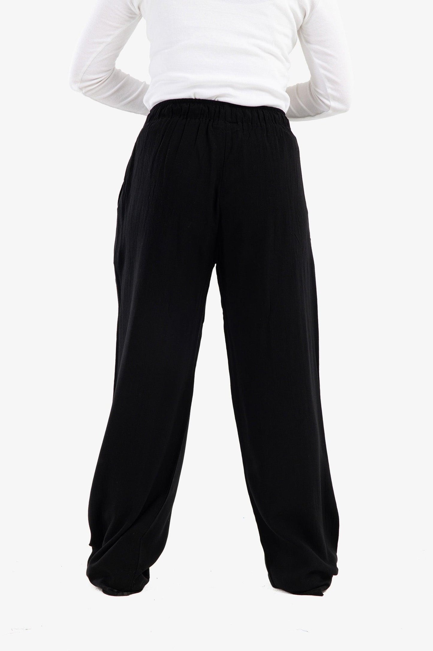 High Waist Voile Pants with Pockets