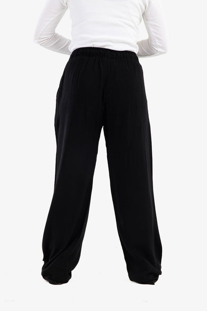 High Waist Voile Pants with Pockets